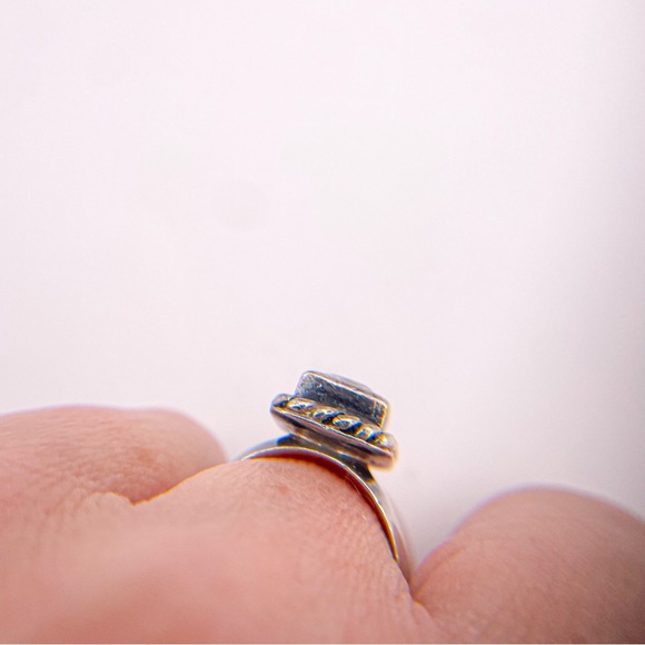 Silpada Sterling 925 Silver Elizabeth CZ Braided Rope Frame Ring. Size 6. - Picture 10 of 11